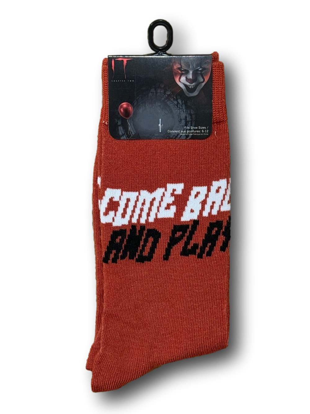3/$20 It Chapter Two Pennywise The Clown Funny Novelty Crew Socks - NWT